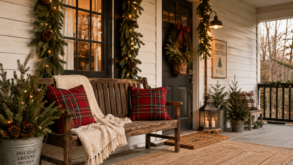 cozy plaid seating