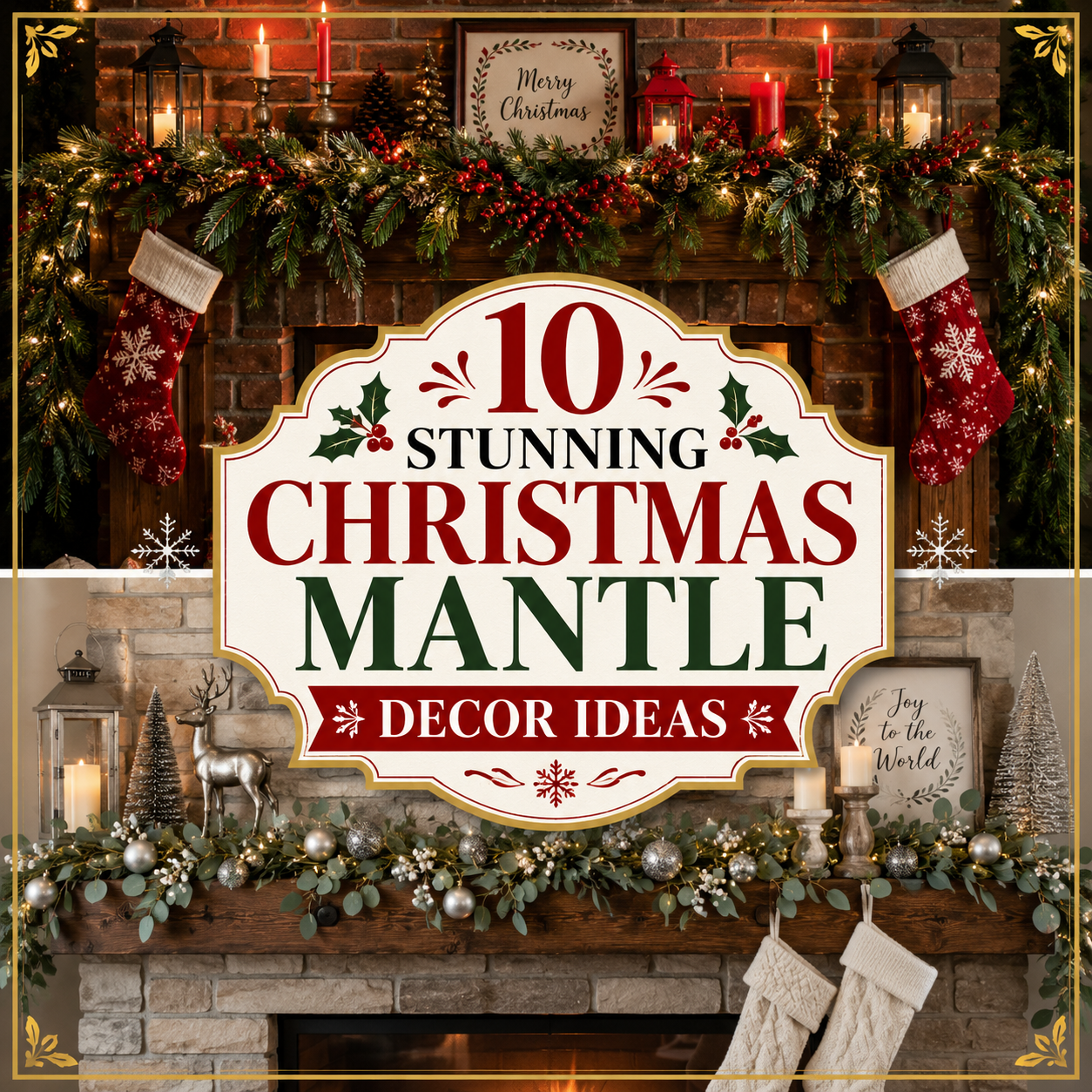10 Beautiful Christmas Mantle Decor Ideas