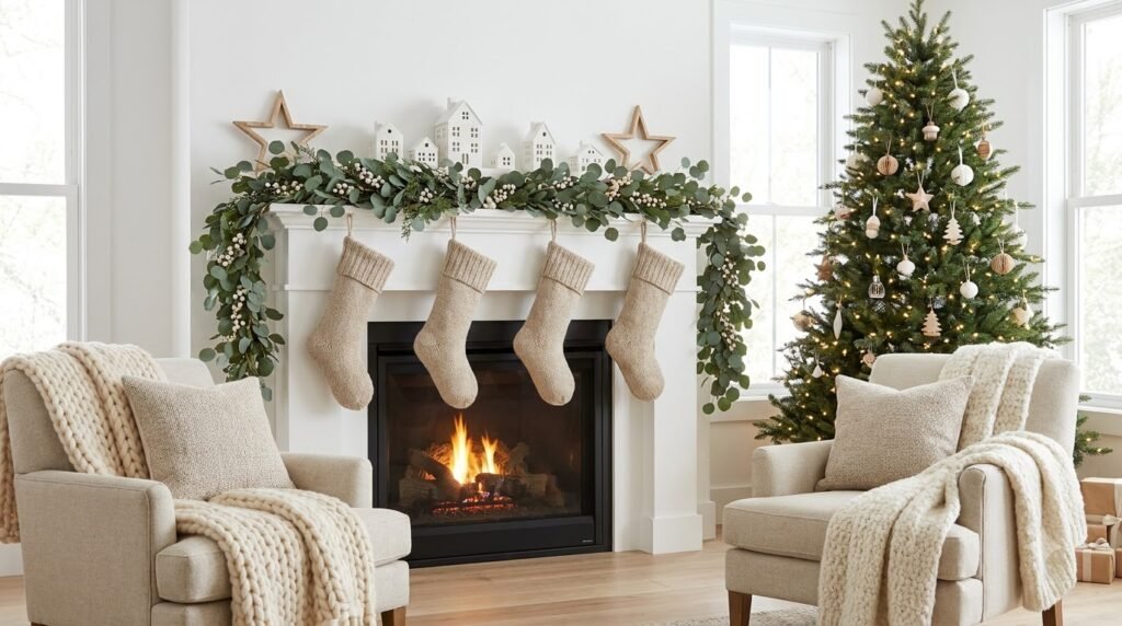 10 Beautiful Christmas Mantel Decor Ideas minimal scandinavian christmas m… 202608072145